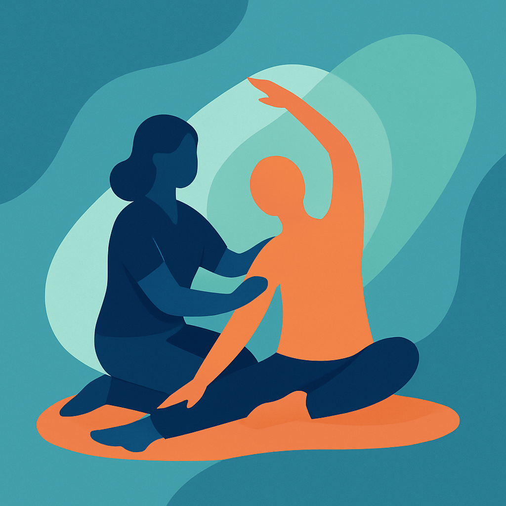 Illustration of therapist assisting a patient